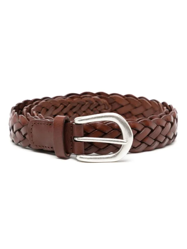 Anderson s Ceinture En Cuir a Design Tresse Marron FARFETCH TN