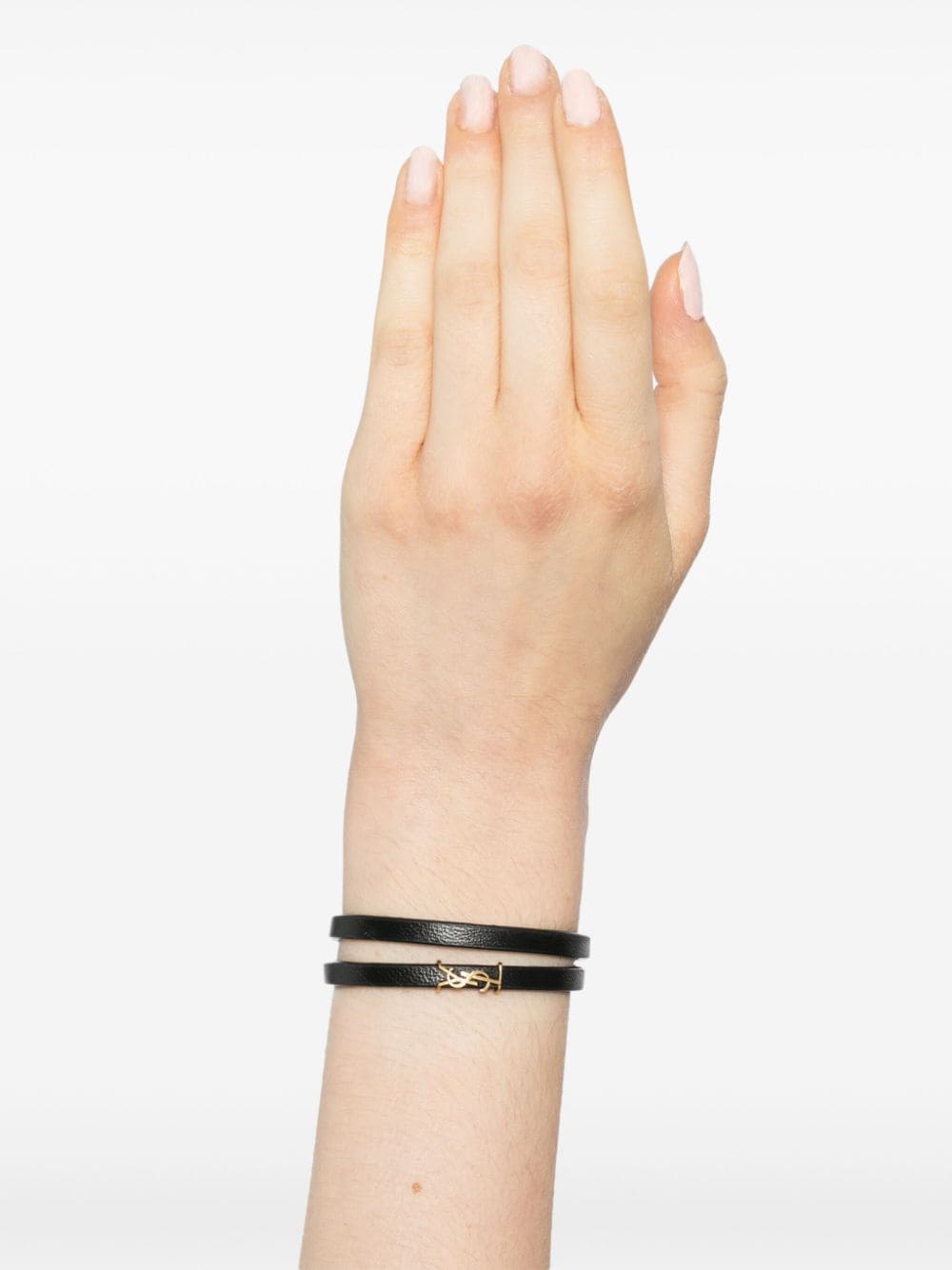 Saint Laurent Cassandre dubbele wikkelarmband - Zwart