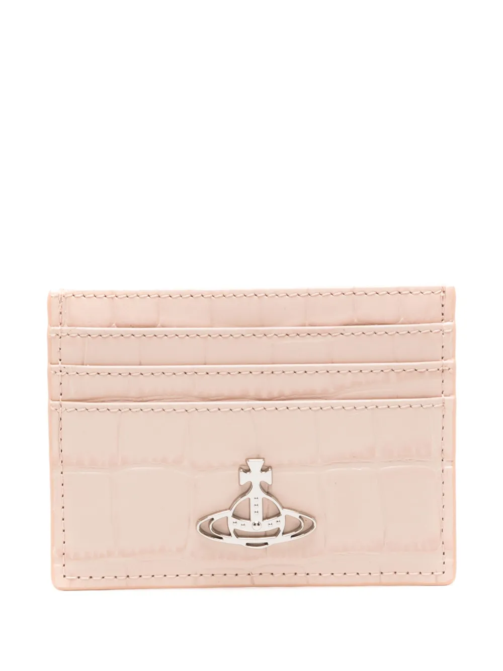 Vivienne Westwood Pasjeshouder met krokodillenprint Roze