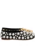 A.W.A.K.E. Mode Dora stud-embellished flat pumps - Black