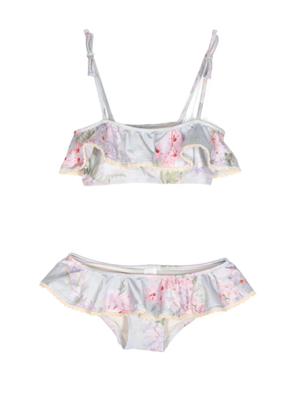 Shop Zimmermann Halliday Bikini Set In Blue