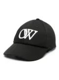 Off-White logo-embroidered cap - Black