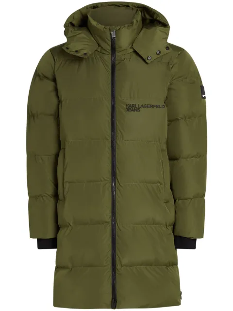 Karl Lagerfeld Jeans embroidered hooded padded coat