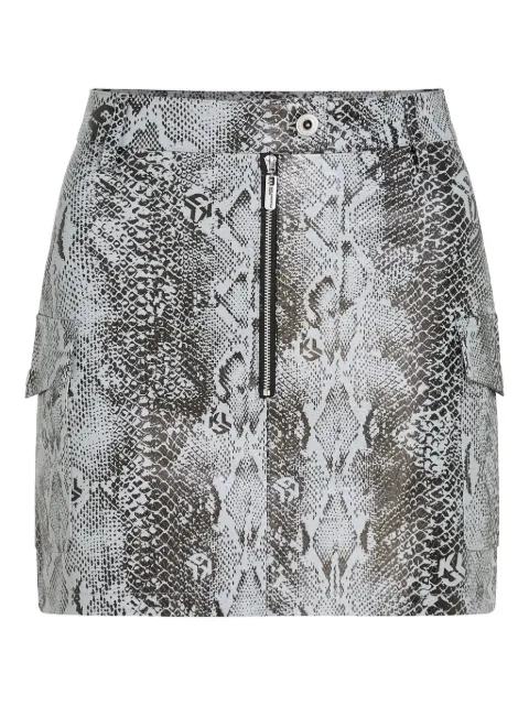 Karl Lagerfeld Jeans snake-print faux-leather mini skirt