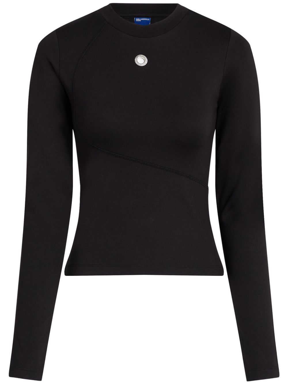 Karl Lagerfeld Jeans eyelet-detail T-shirt - Black