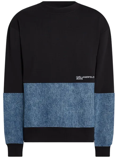 Sweat à empiècements en jean - Karl Lagerfeld Jeans - Modalova