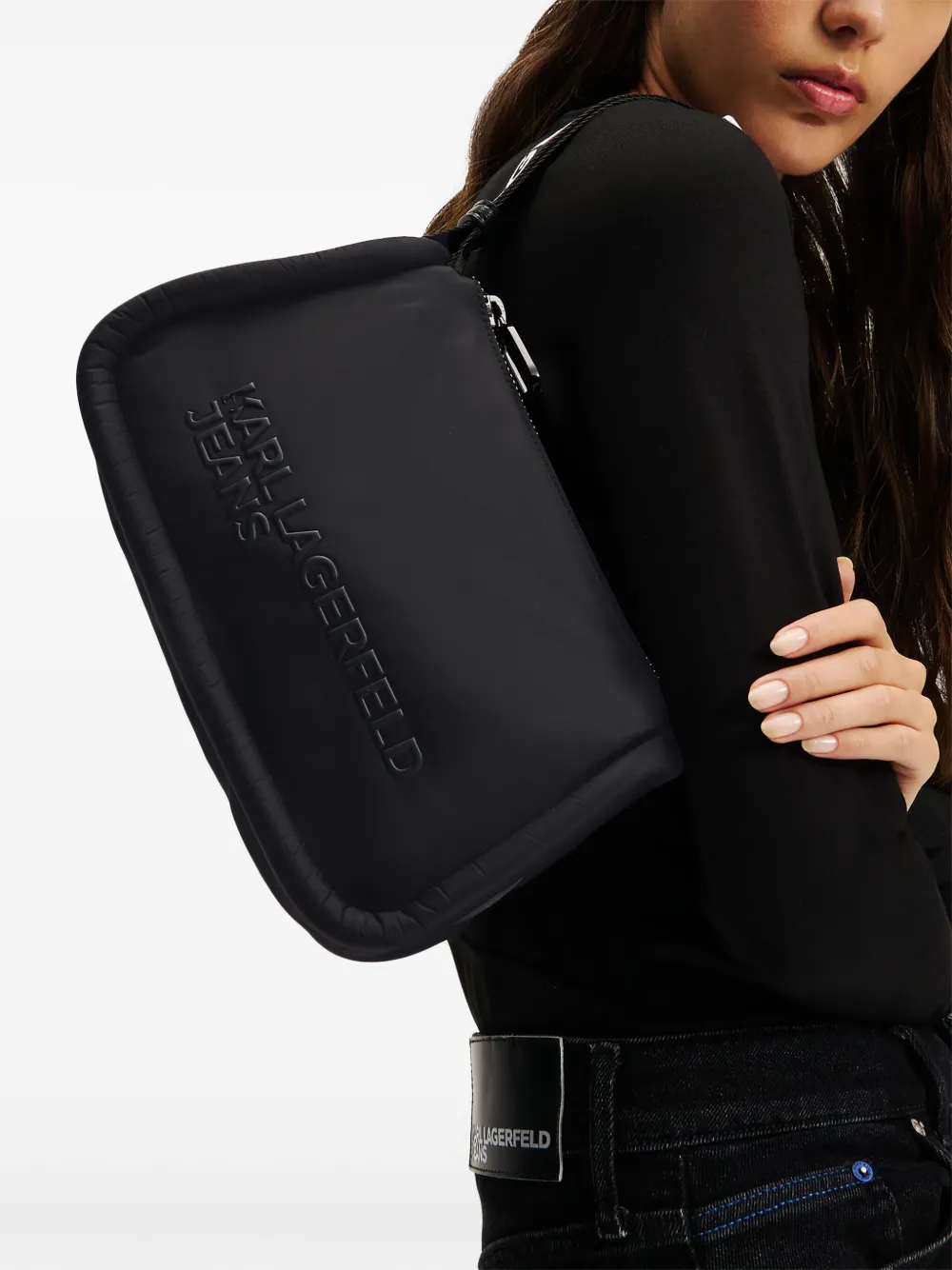 Karl Lagerfeld Jeans Puffy schoudertas - Zwart