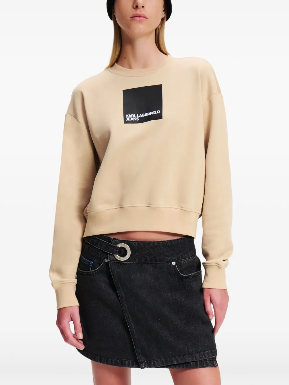 Karl Lagerfeld Jeans Sweater met logoprint Bruin