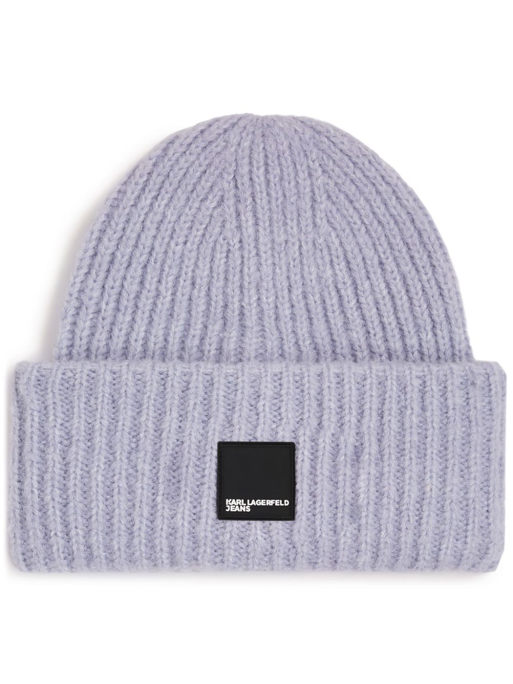 Shop Karl Lagerfeld Jeans Box Logo Beanie In Purple