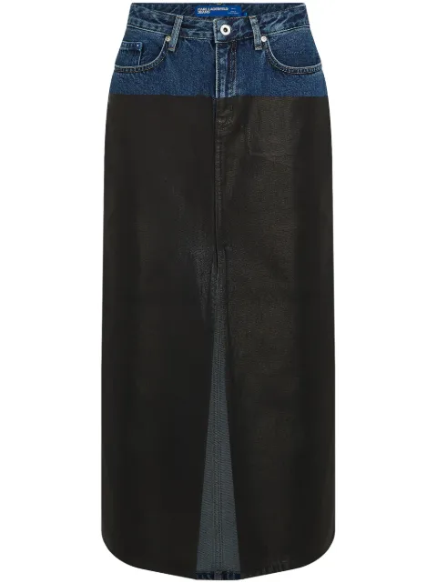 Karl Lagerfeld Jeans Blocked denim skirt