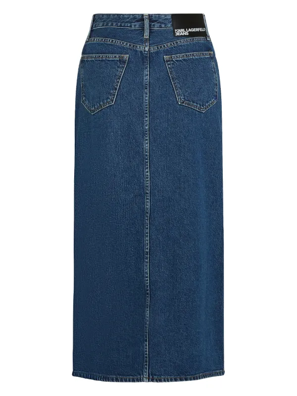 Karl Lagerfeld Jeans Blocked Denim Skirt | Blue | FARFETCH