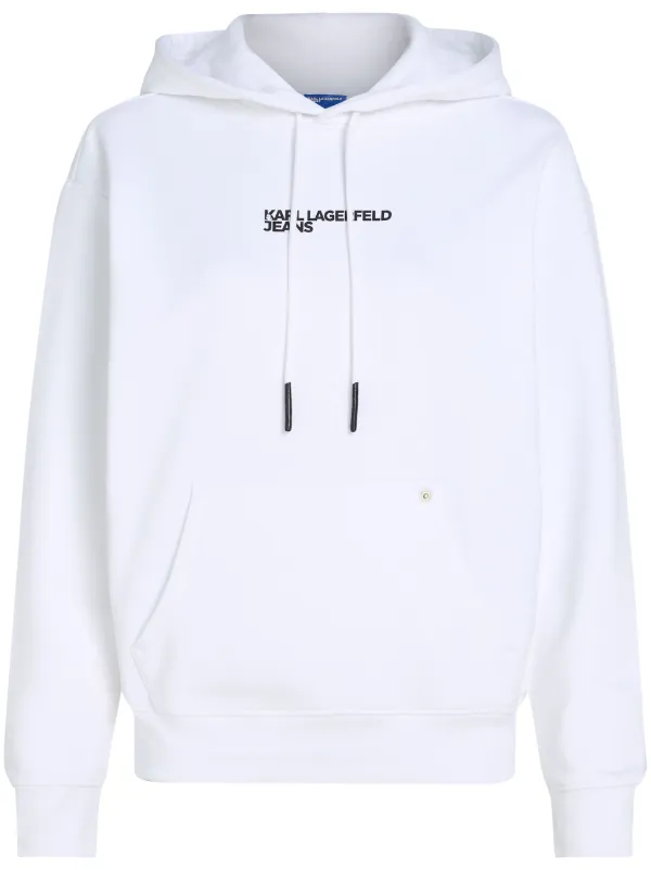Karl Lagerfeld Jeans face-print Hoodie White FARFETCH ID