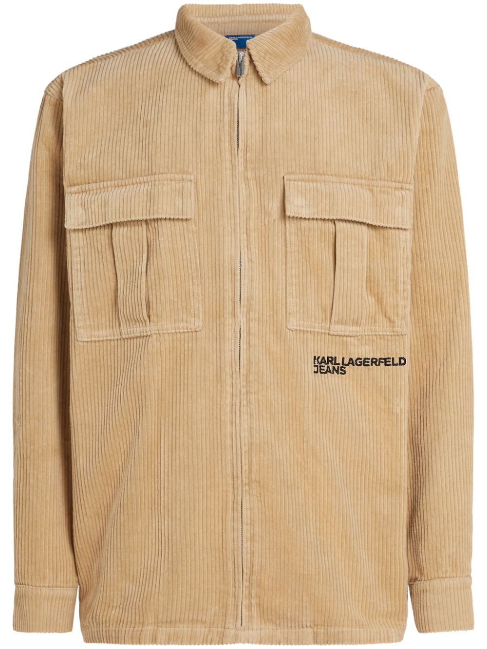 embroidered corduroy overshirt