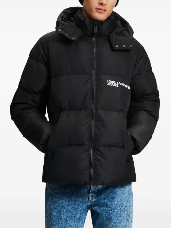 Karl lagerfeld black puffer jacket online