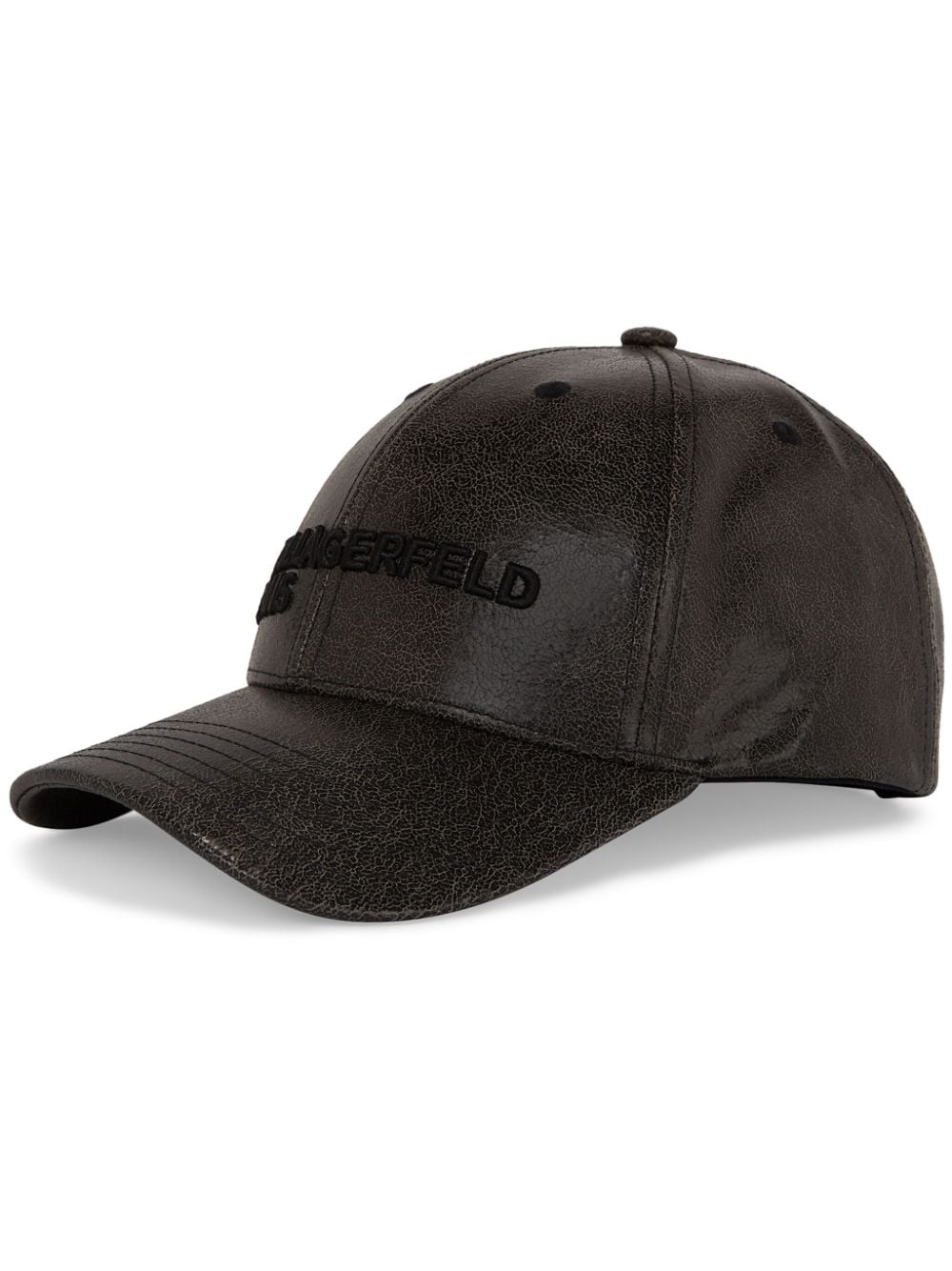 Shop Karl Lagerfeld Jeans Cracked Coated Cap In Schwarz