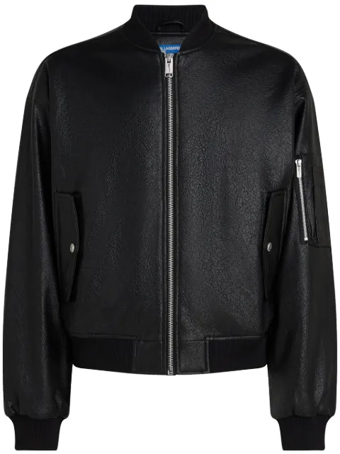 Karl Lagerfeld Jeans Jaqueta bomber com acabamento encerado