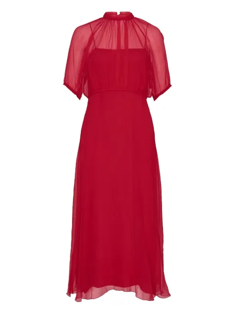 Nº21 high-neck puff-sleeve midi dress