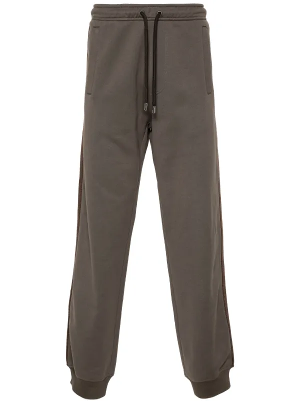 Lanvin Chevron-panel Drawstring Track Pants in Brown