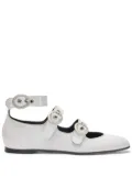 Scarosso Linda II leather ballerina shoes - White