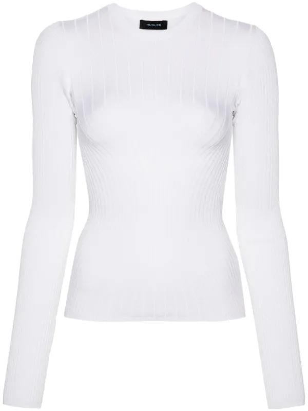 Mugler Knit Top in White