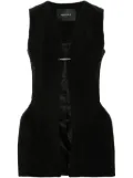 Mugler corseted pierced vest - Black