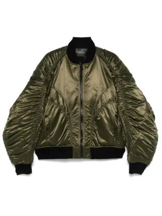 Mugler サテン ボンバージャケット | グリーン | FARFETCH JP