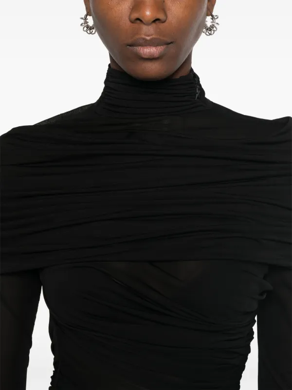 【Mugler】 Ruchedコットントップ Mugler Ruched Top | Black | FARFETCH