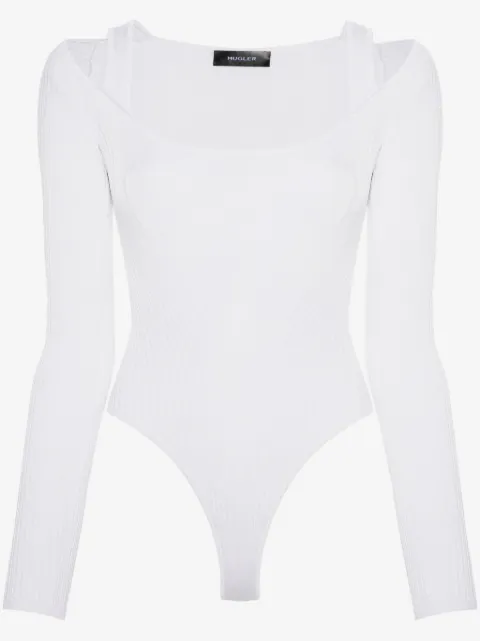 Mugler strapped long-sleeved bodysuit
