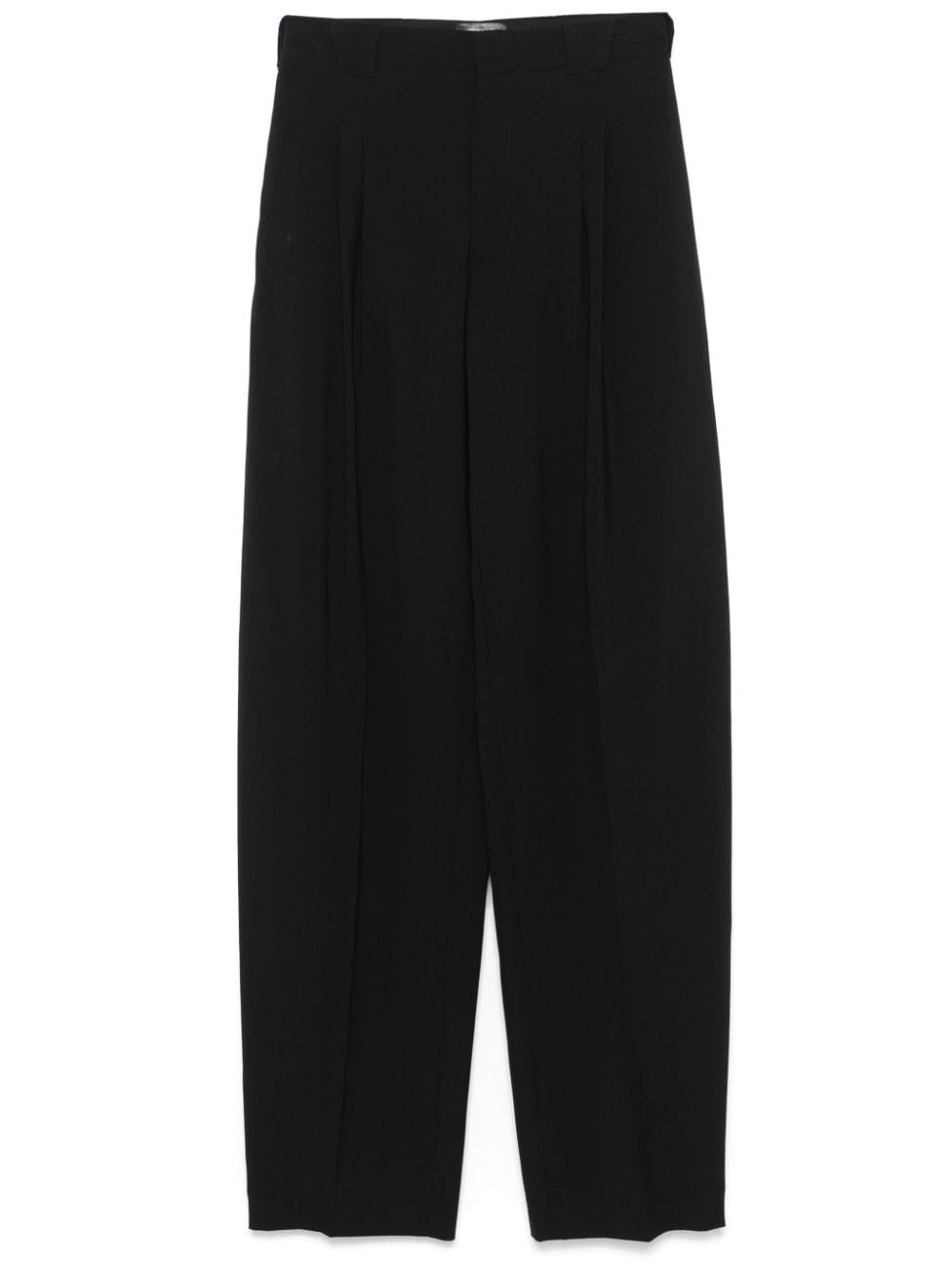 Shop Mugler Pleated Wide-leg Trousers In 黑色