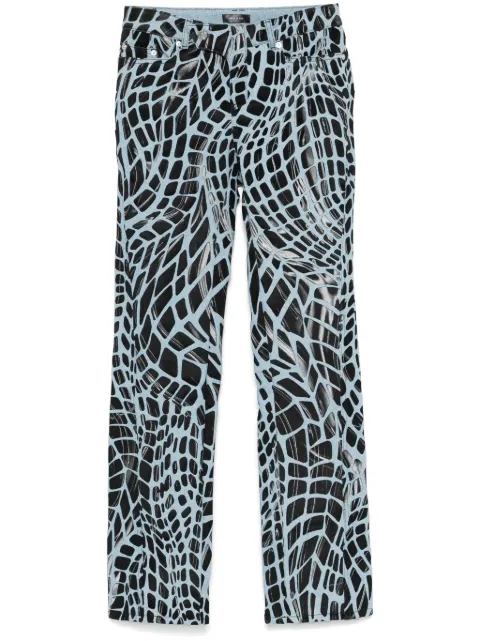 Mugler jean droit à imprimé velours