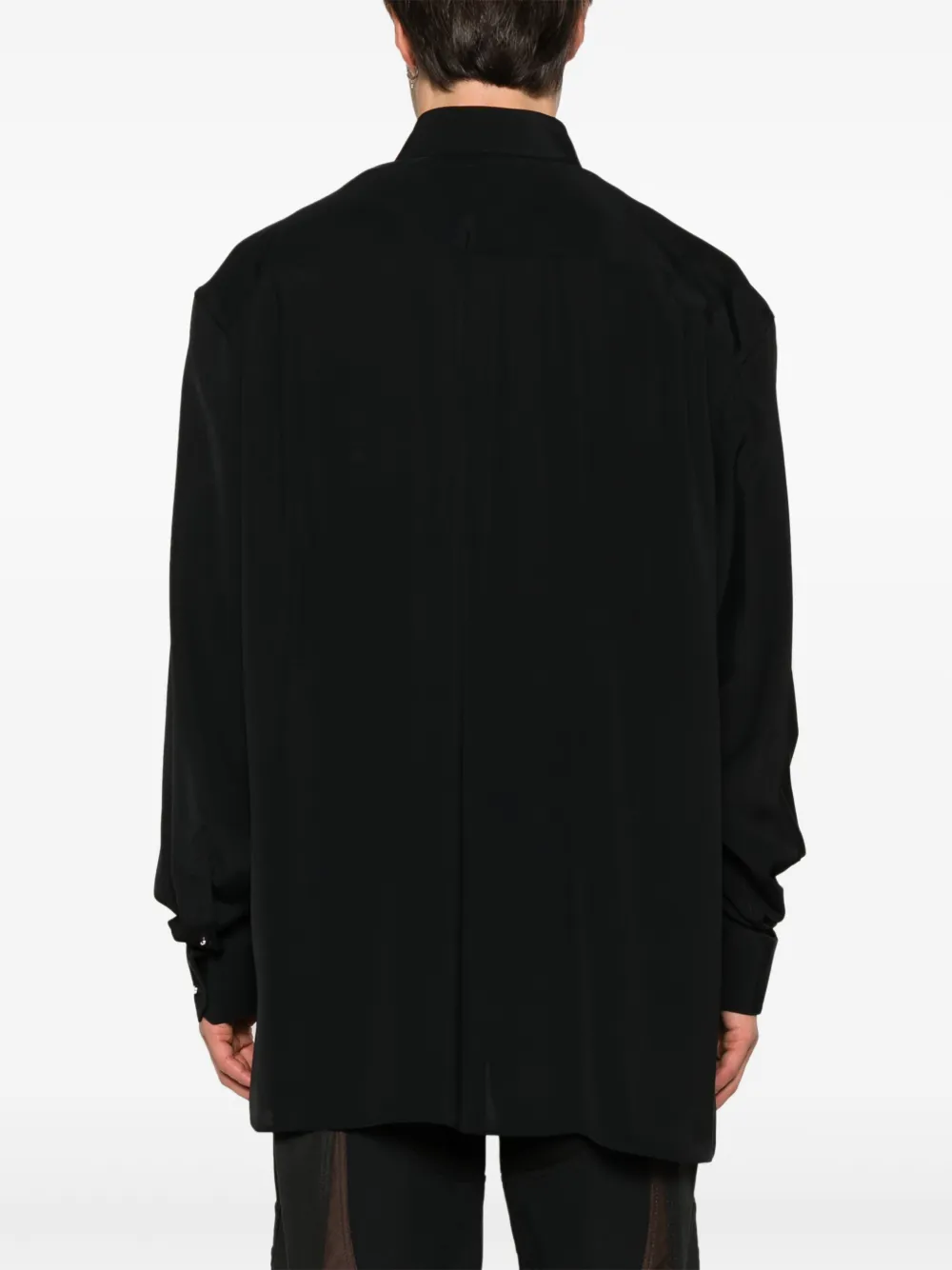 Mugler Black Fluid Piercing Shirt In 黑色