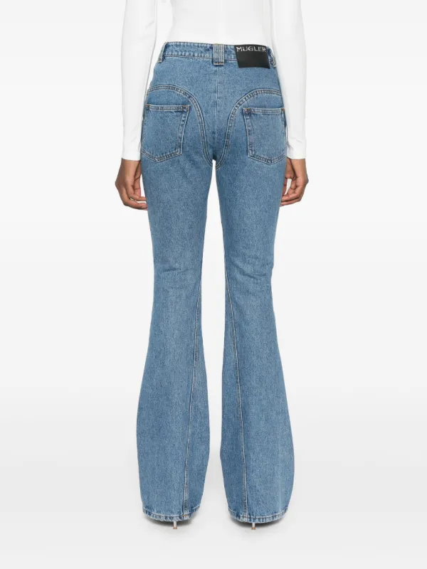 Mugler Washed Flared Jeans | Blue | FARFETCH