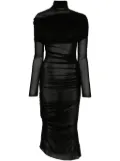 Mugler sheer ruched dress - Black