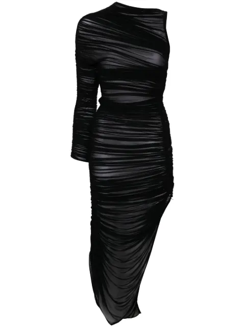 Mugler ruched asymmetrical dress