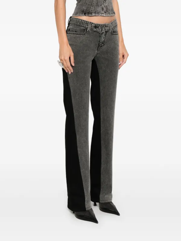 NWT Mugler H&M Black Spiral Panel Denim Jeans Pants Men's 34
