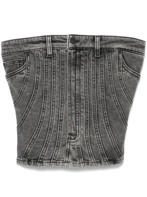 Bustier en jean à design en spirale - Mugler - Modalova
