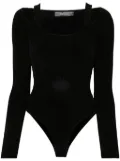 Mugler strapped long-sleeved bodysuit - Black