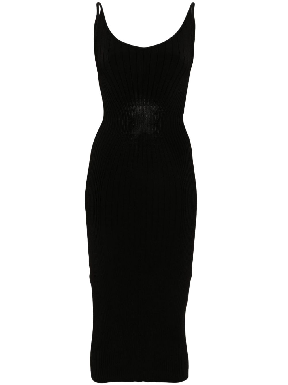 Mugler sleeveless knitted mididress - Black