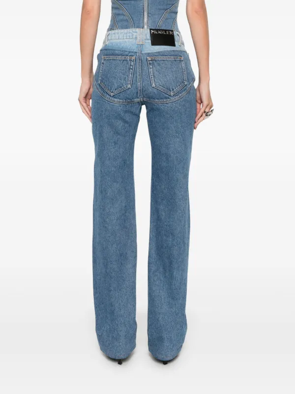 【関税込み】Mugler ブルー Star ジーンズ Mugler star-print Tapered Jeans | Blue | FARFETCH