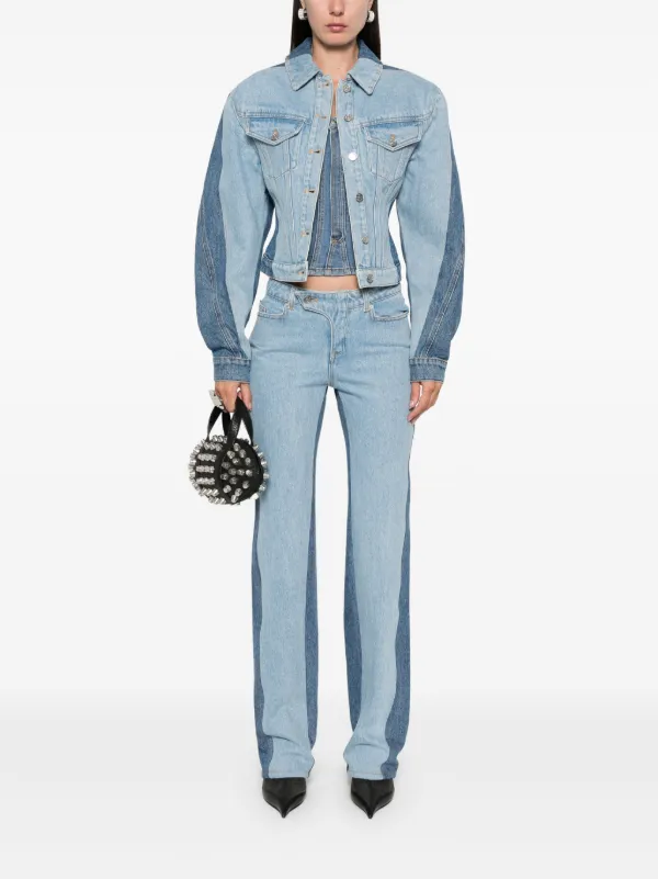 Mugler bi-color straight-leg Jeans | Blue | FARFETCH