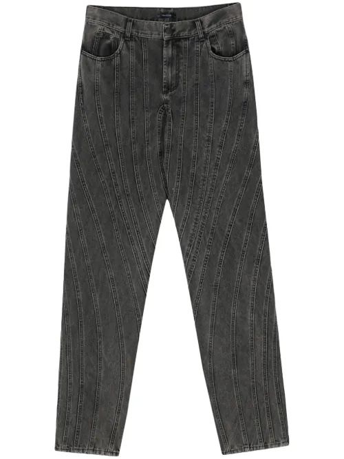 Mugler jean à empiècements - Noir - Mugler - Modalova