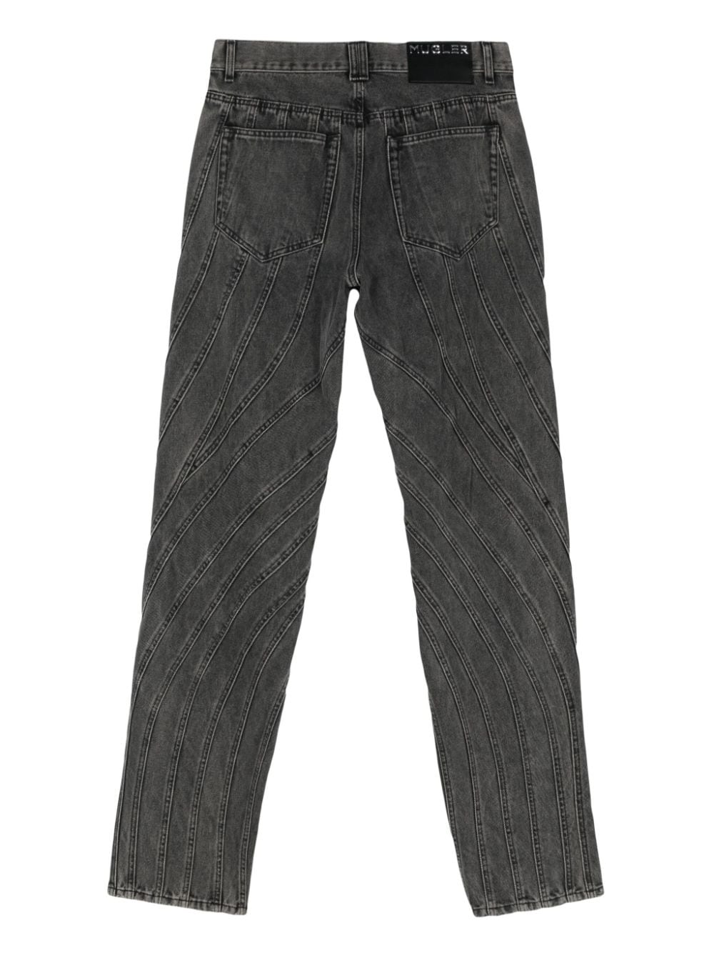 Mugler Jeans met vlakken - Zwart