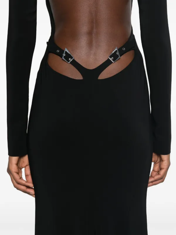 Mugler Abito Da Sera Con Schiena Scoperta Nero FARFETCH IT
