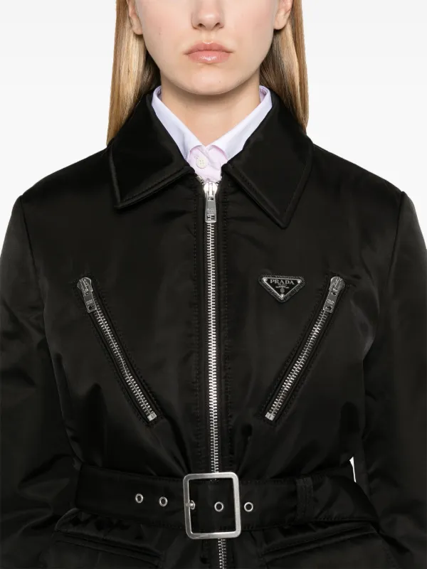 Prada triangle-logo Padded Jacket | Black | FARFETCH GR