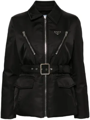 Prada クロップド レザージャケット | ブラック | FARFETCH JP