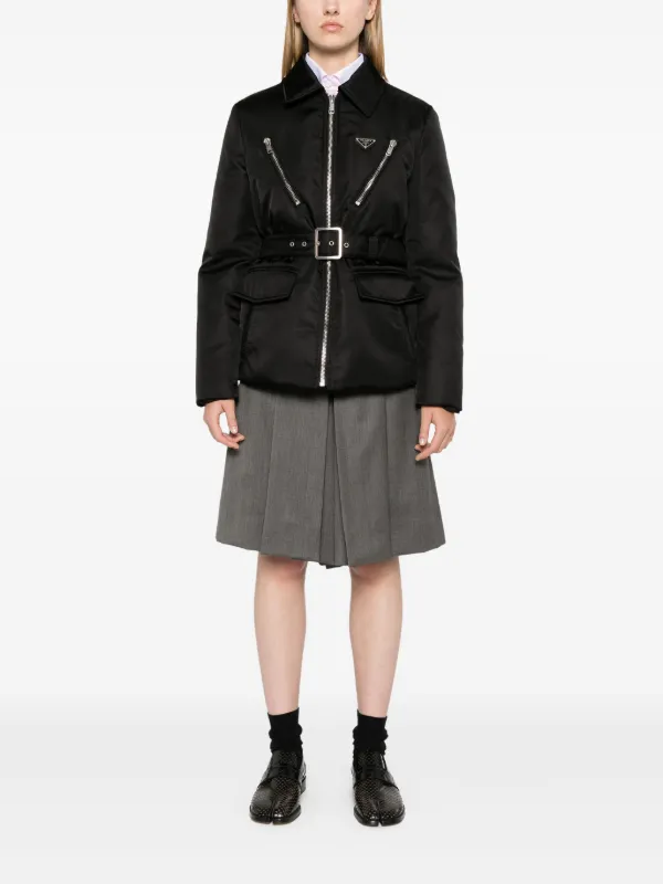 【関税&送料込み】Prada Triangle-Logo Padded Jacket Prada triangle-logo Padded Jacket | Black | FARFETCH