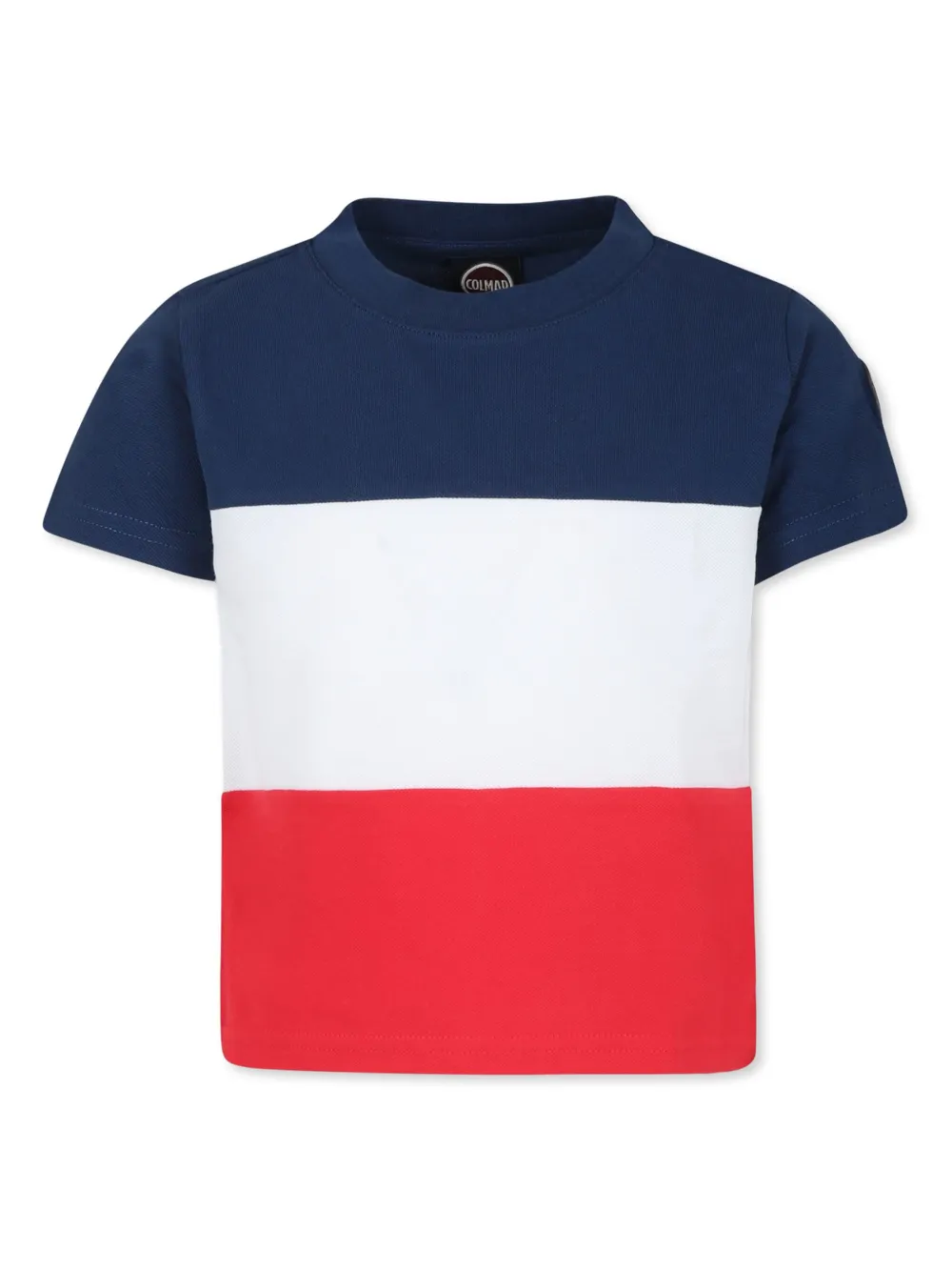 Colmar Kids logo-patch striped cotton T-shirt - Blue