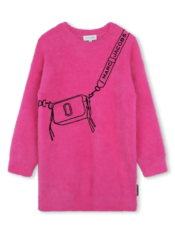 little marc jacobs pink dress Little Marc Jacobs Cotton Crew Neck Dress - Pink | W60711