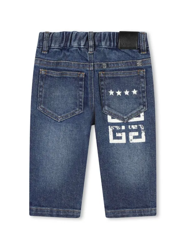 Givenchy Kids 4G-motif logo-print Jeans | Blue | FARFETCH
