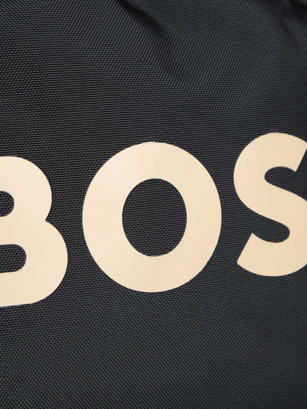 BOSS Kidswear Rugzak met logoprint en streepdetail Zwart